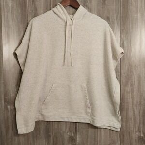 LOFT OUTLET LOUNGE XS\S Grey Sleeveless Split Side Hoodie COMFY Cotton Blend